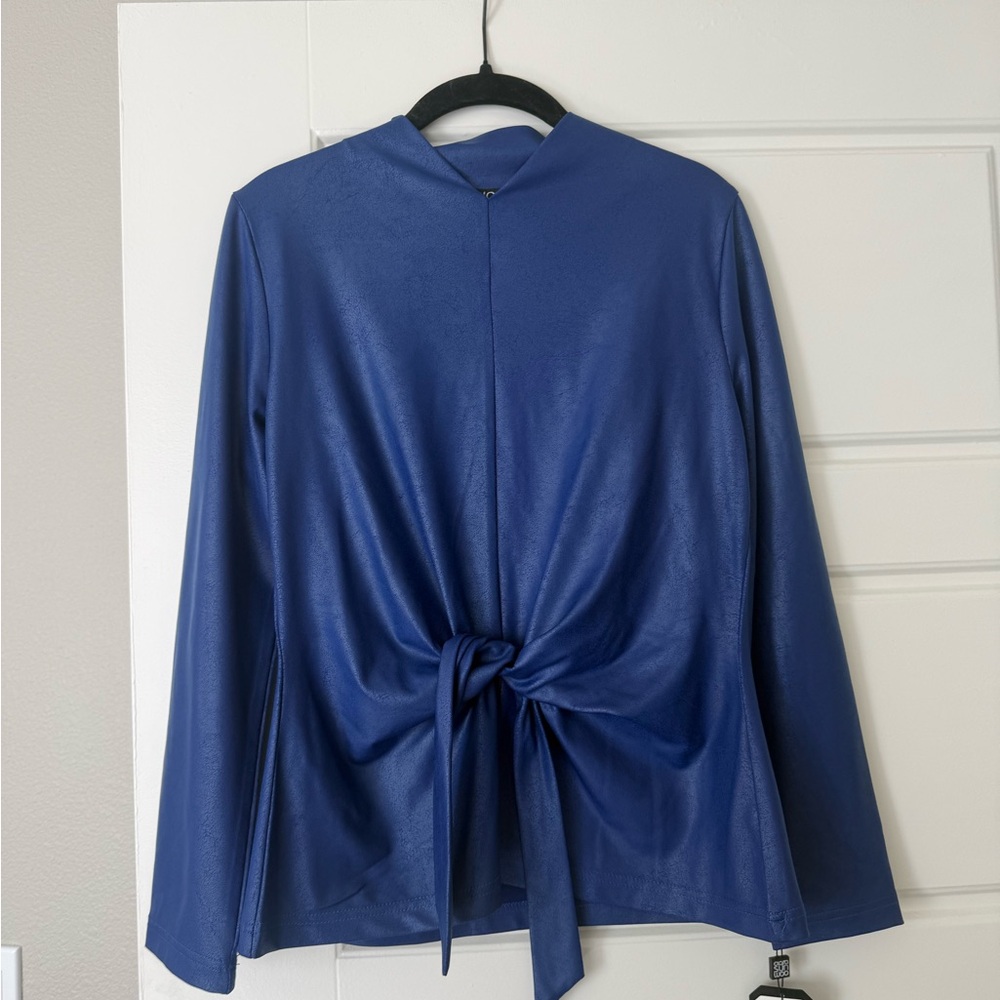 CLARA SUNWOO Navy Tie-Back Blouse